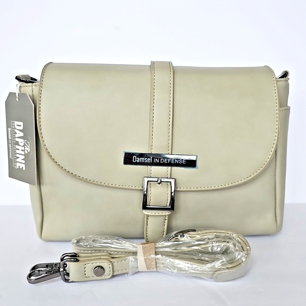 New Modern Damsel in Defense Daphne Concealed Carry Crossbody Bag Sage Green CCW